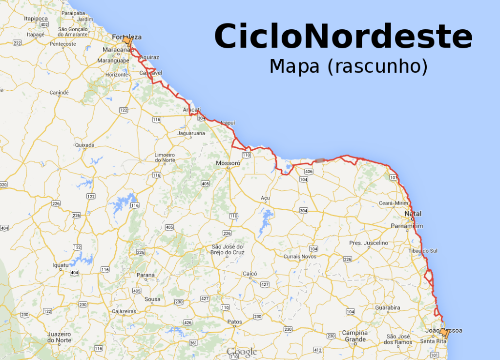 Rascunho do caminho a ser percorrido.